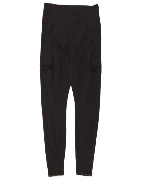 Женские леггинсы Nike Dri Fit UK 14, средний черный нейлон