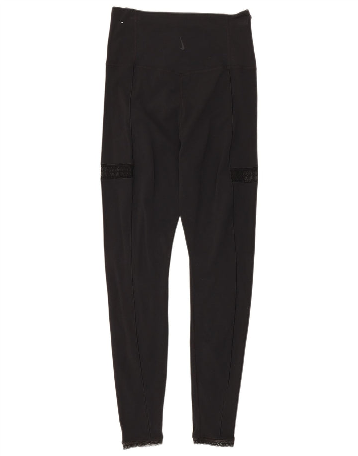 Женские леггинсы Nike Dri Fit UK 14, средний черный нейлон