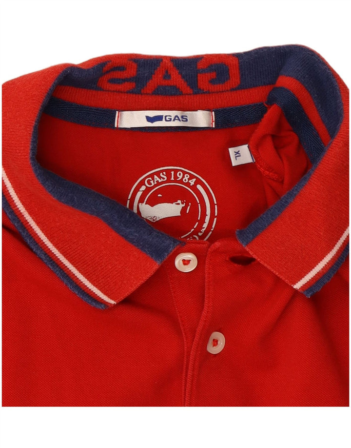 GAS Mens Polo Shirt XL Red Cotton