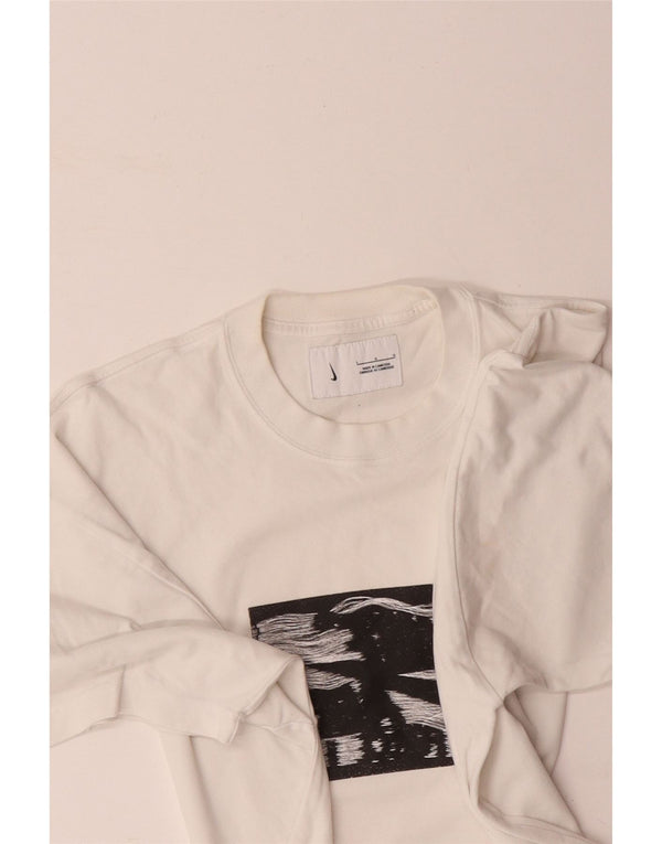 Мужская футболка с рисунком NIKE, большой размер, белый хлопок