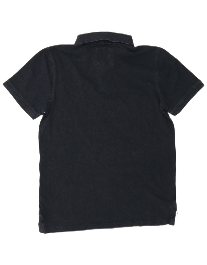 Crew Clothing Мужская рубашка-поло среднего размера, темно-синяя, хлопковая