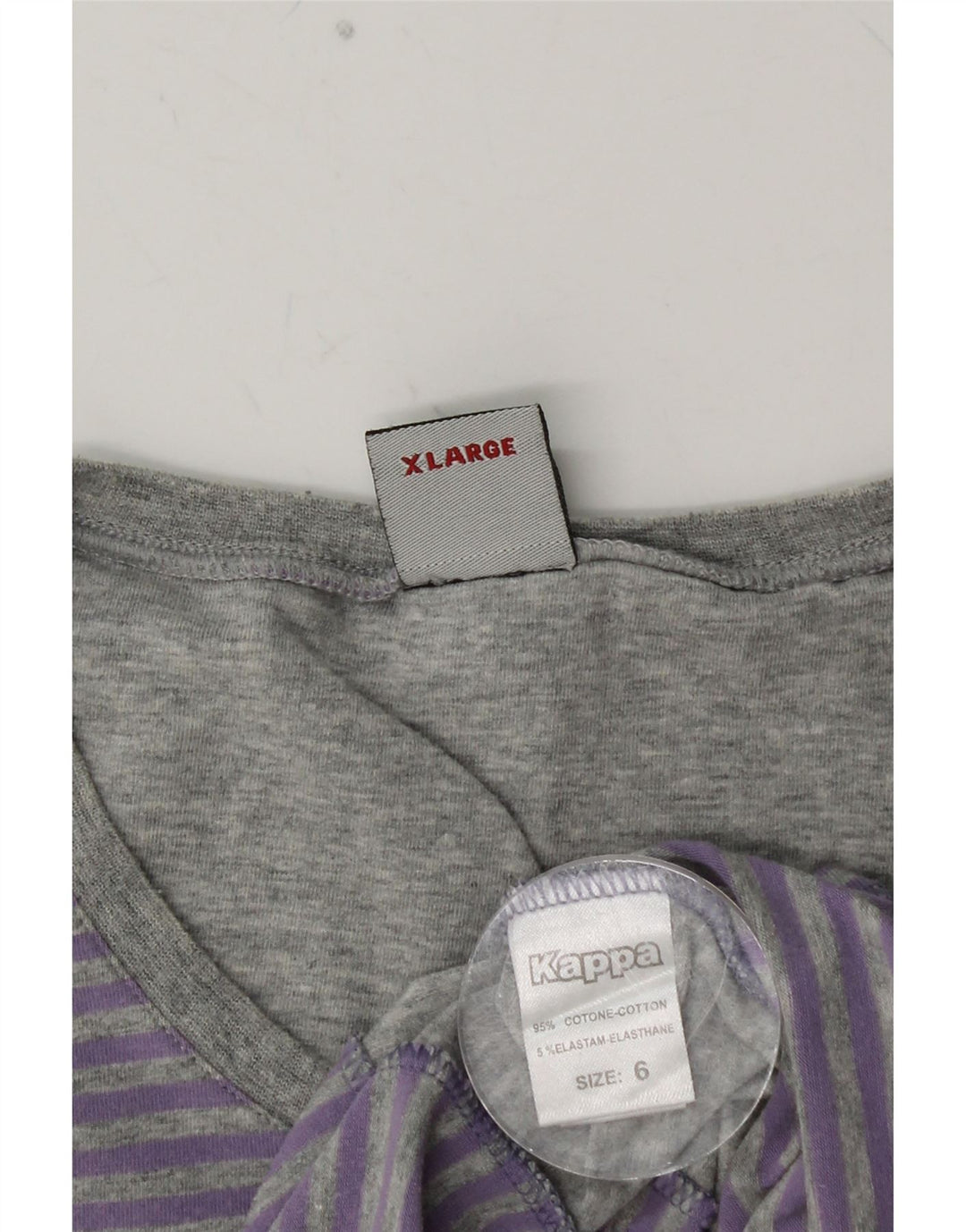 KAPPA Мужская футболка Top XL Фиолетовый хлопок в тонкую полоску