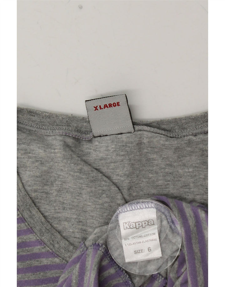 KAPPA Мужская футболка Top XL Фиолетовый хлопок в тонкую полоску