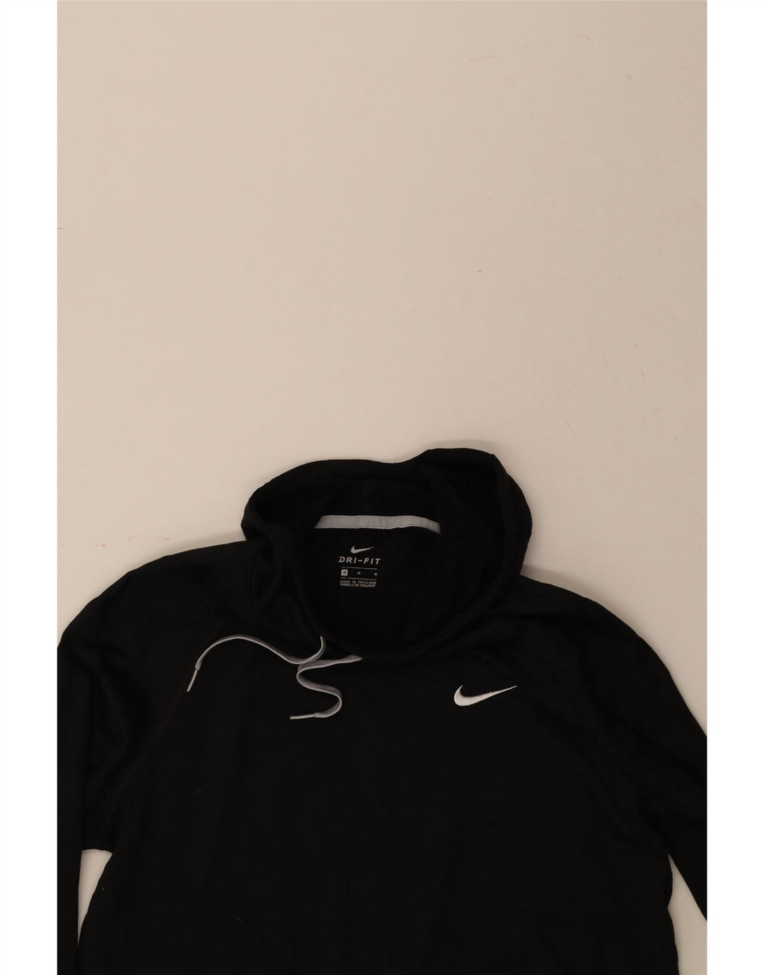 NIKE Womens Graphic Hoodie Jumper UK 14 Medium Black Polyester Vintage Nike and Second-Hand Nike from Messina Hembry 