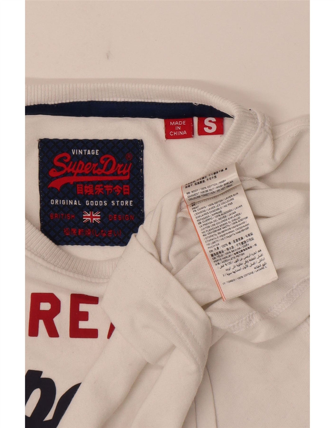 Superdry Мужская футболка с рисунком, маленький белый хлопок