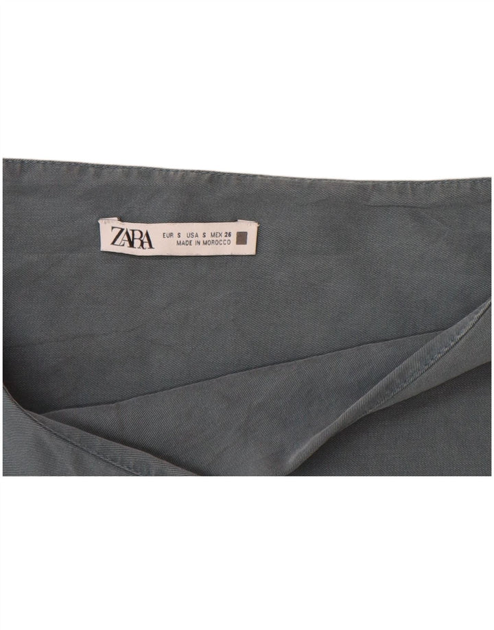 Женская блузка оверсайз Zara Top UK 10, маленький серый цвет, хлопок