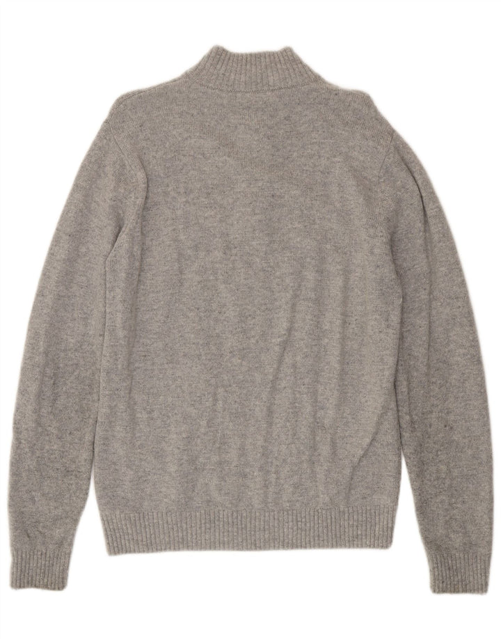 Crew Clothing Мужской джемпер с воротником на молнии, большой серый свитер из овечьей шерсти