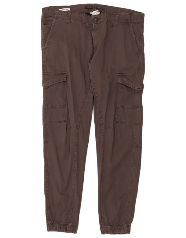 Мужские брюки-карго Jack & Jones W36 L32, серые, хлопковые