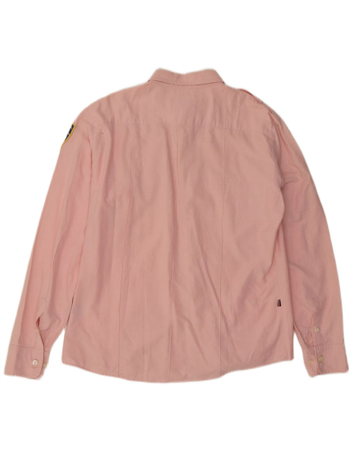 Мужская рубашка в стиле милитари Blauer 2XL, розовая, хлопок