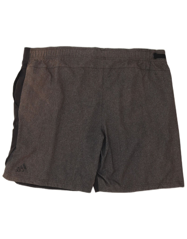 Мужские спортивные шорты Adidas Climalite 2XL, черные, полиэстер с цветными блоками