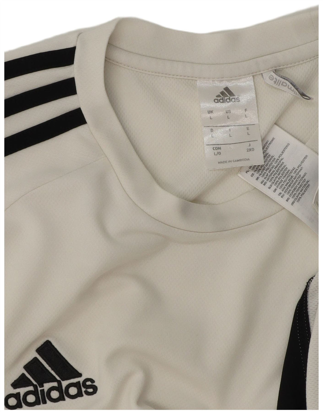 Мужская футболка Adidas Climalite, большой белый полиэстер с цветными блоками