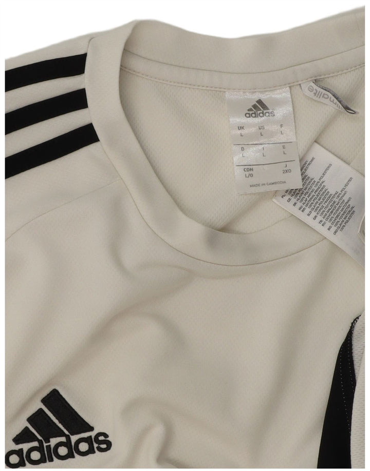 Мужская футболка Adidas Climalite, большой белый полиэстер с цветными блоками