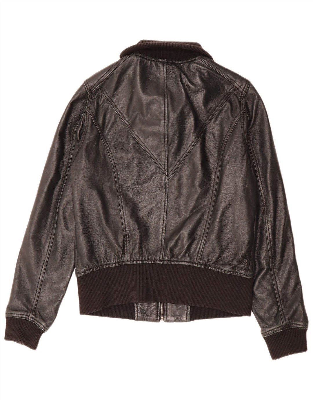 Женская кожаная куртка Pull & Bear UK 14, большая черная кожа