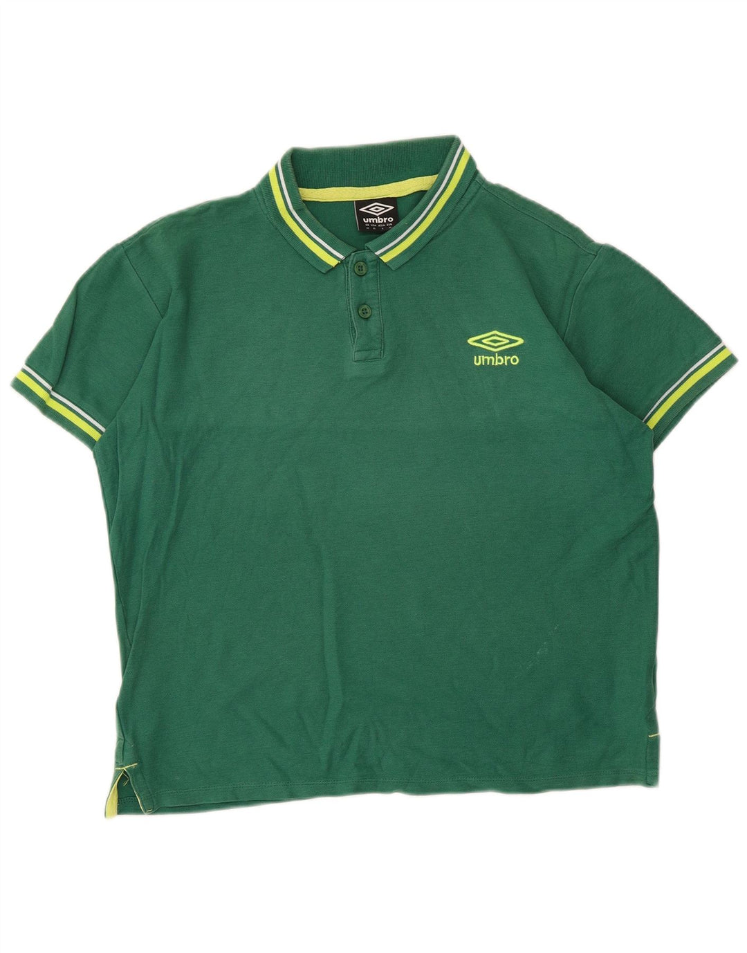 Мужская рубашка-поло Umbro, хлопок в зеленую полоску среднего размера
