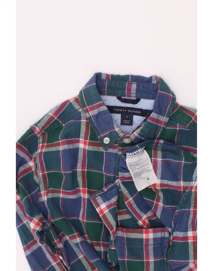 Рубашка Tommy Hilfiger для мальчиков 4–5 лет, синяя клетка, хлопок