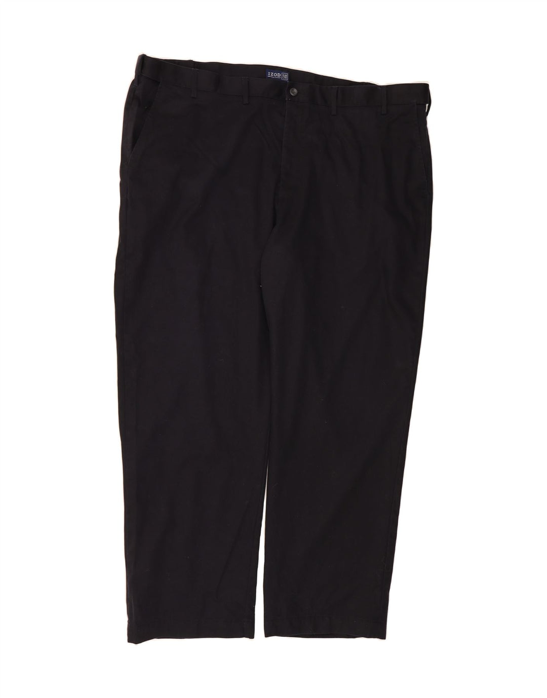 IZOD Mens Straight Chino Trousers W48 L32 Black Cotton