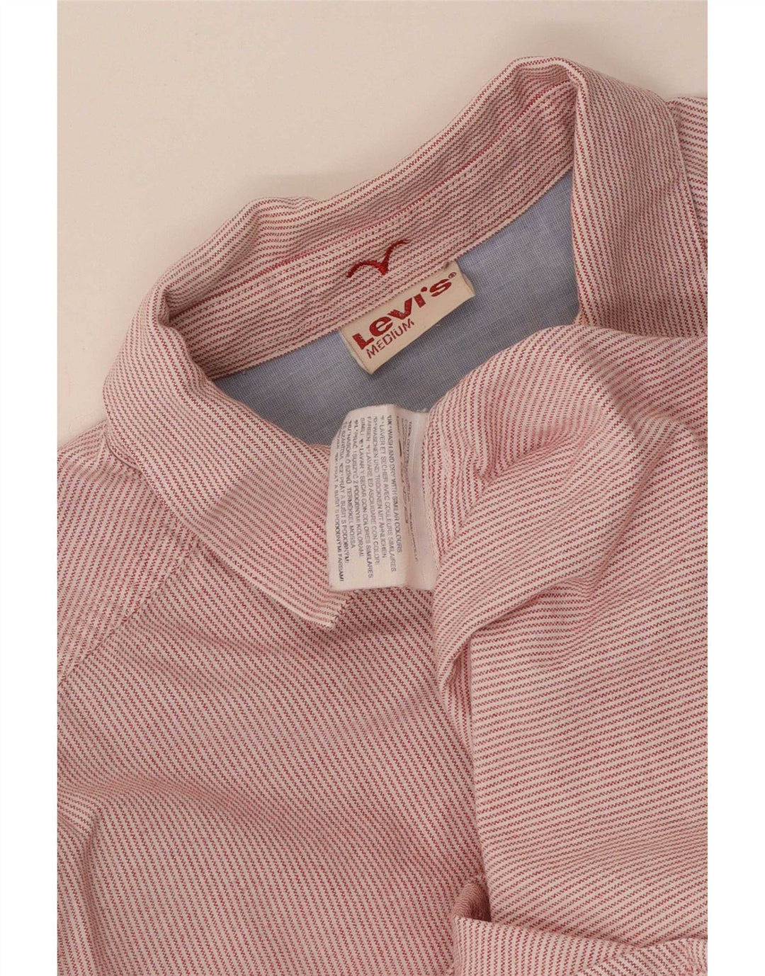 Мужская рубашка Levi's в тонкую полоску среднего красного цвета, хлопок