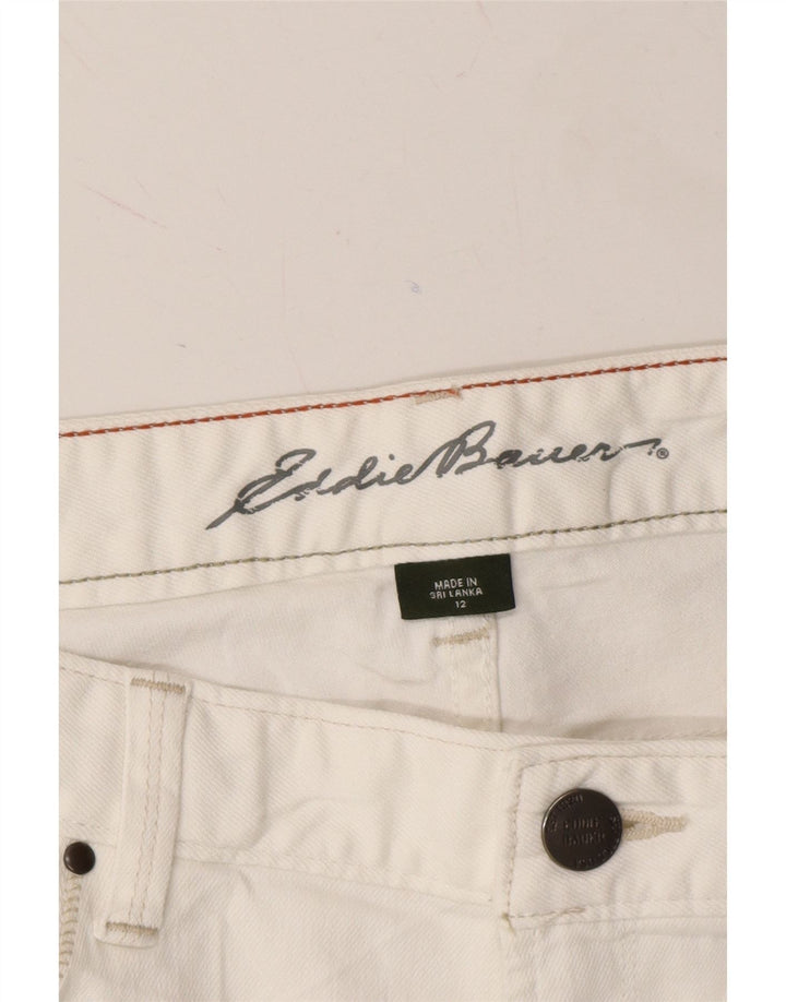 EDDIE BAUER Womens Slightly Curvy Denim Shorts US 12 Large W34  White Vintage Eddie Bauer and Second-Hand Eddie Bauer from Messina Hembry 