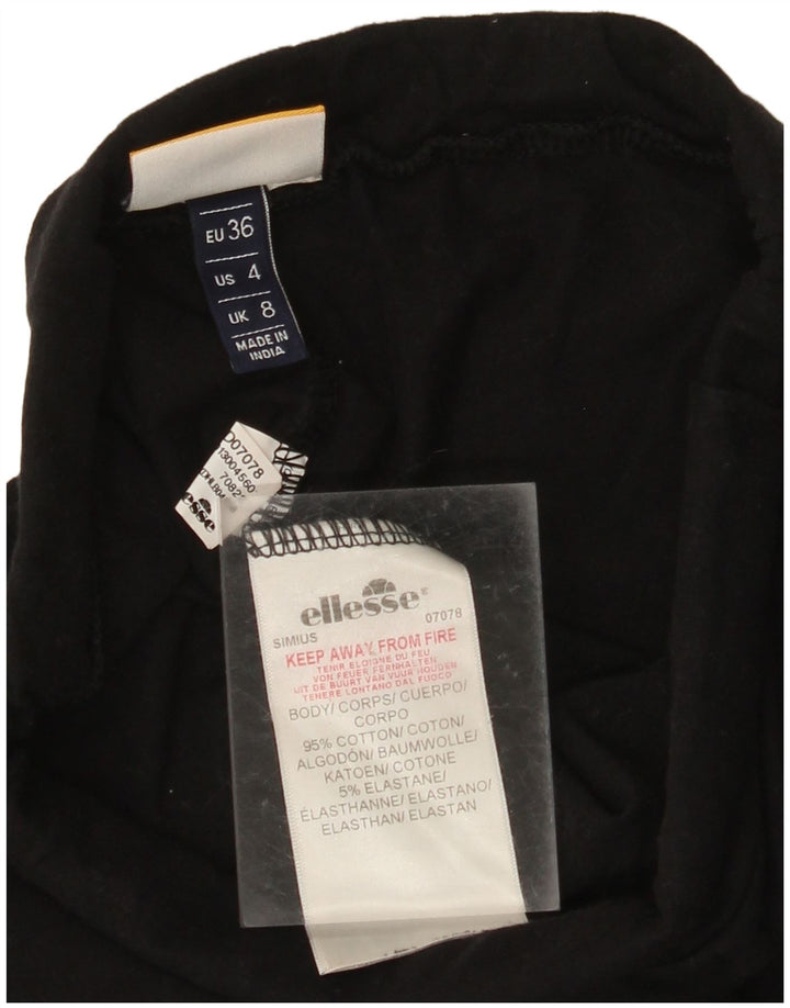 ELLESSE Женские леггинсы с рисунком UK 8 Smal, черные, хлопок с цветными блоками