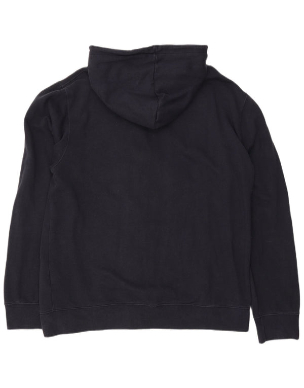 QUIKSILVER Mens Zip Hoodie Sweater 2XL Navy Blue Cotton