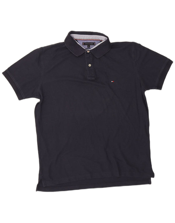 Мужская рубашка-поло обычного кроя Tommy Hilfiger XL, темно-синяя, хлопок
