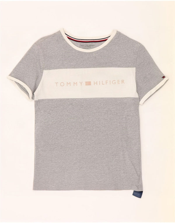 Мужская футболка с рисунком Tommy Hilfiger, маленький серый цвет, хлопок
