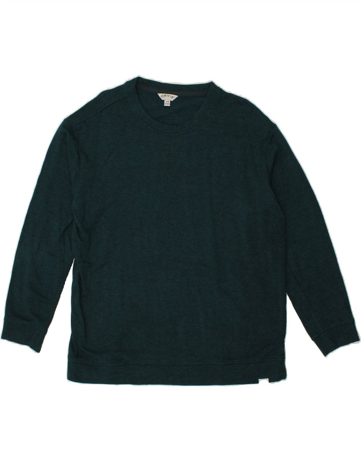 ORVIS Womens Oversized Sweatshirt Jumper UK 14 Medium Green Modal Vintage Orvis and Second-Hand Orvis from Messina Hembry 