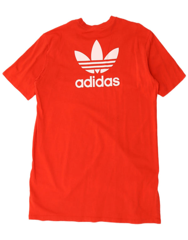 Женское платье-футболка оверсайз с рисунком Adidas UK 20 2XL, красный хлопок