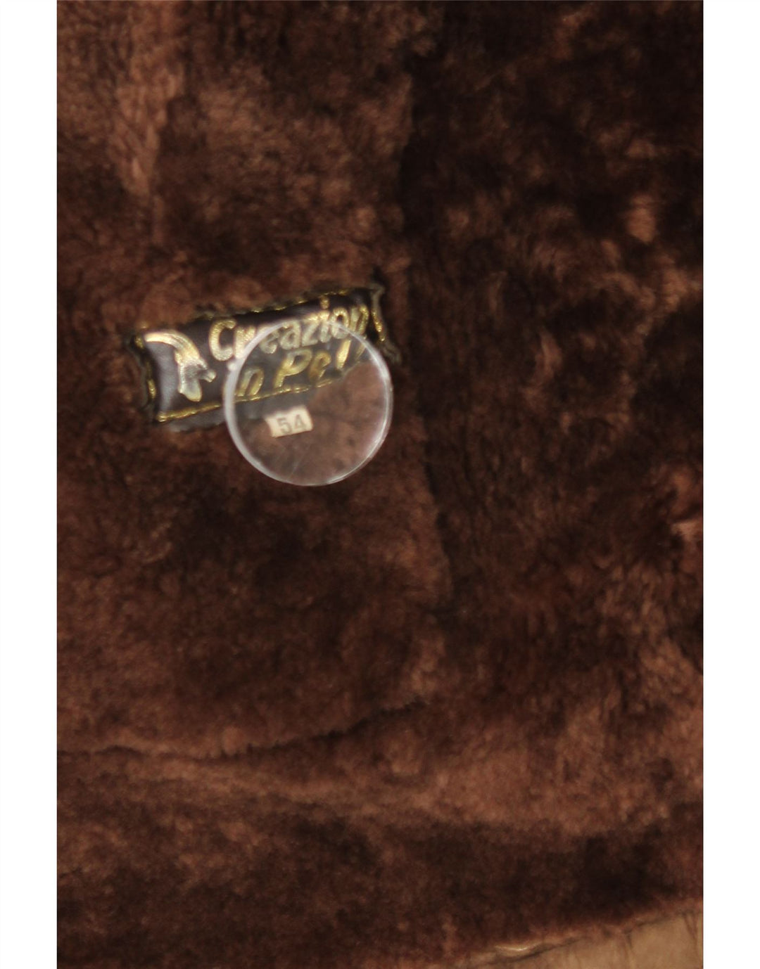 Винтажная мужская двубортная короткая дубленка IT 54 2XL Коричневая кожаная