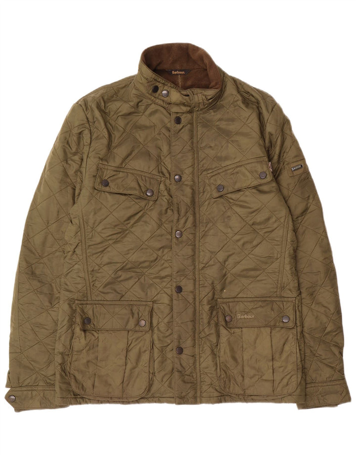 BARBOUR Mens Quilted Jacket UK 40 Large Green Polyester