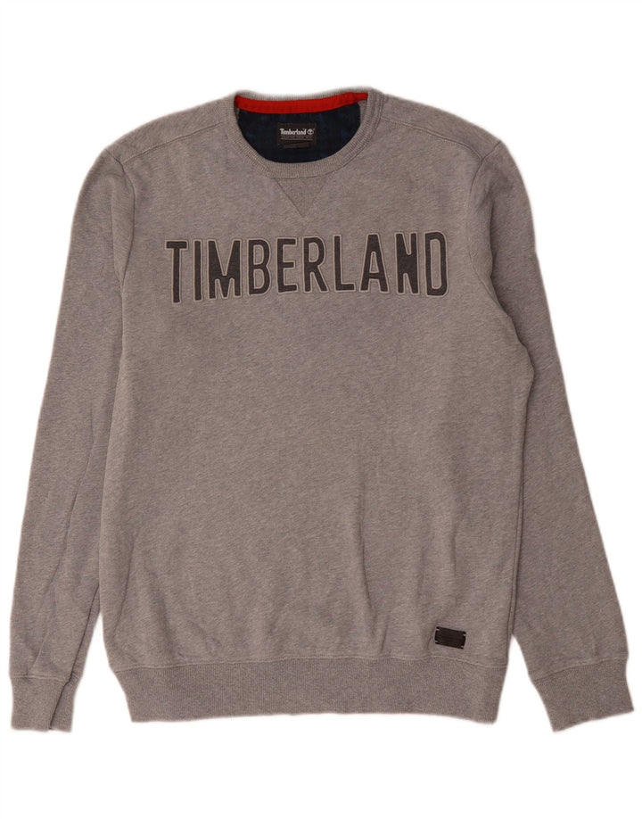Мужской свитшот с рисунком Timberland, маленький серый хлопковый джемпер