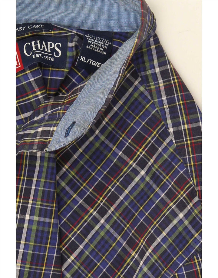 Мужская рубашка Chaps Easy Care XL, синяя клетка, хлопок