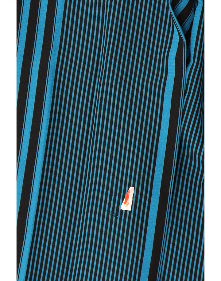 VINTAGE Женская плиссированная юбка IT 44 Medium W32 Полиэстер в синюю полоску