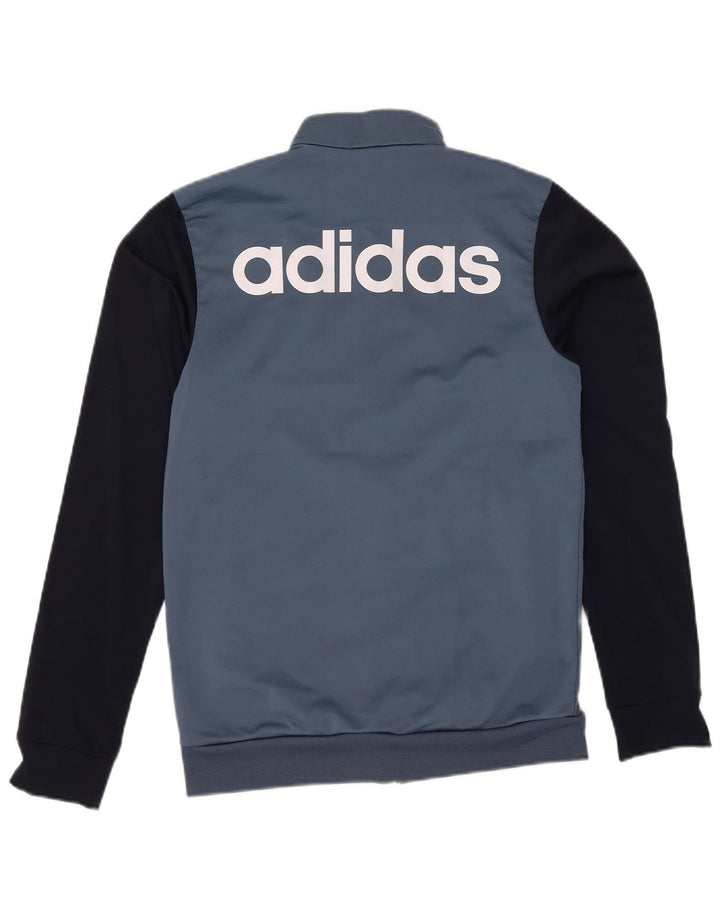 Мужской спортивный костюм Adidas с графическим рисунком, верхняя куртка, маленький синий полиэстер с цветными блоками