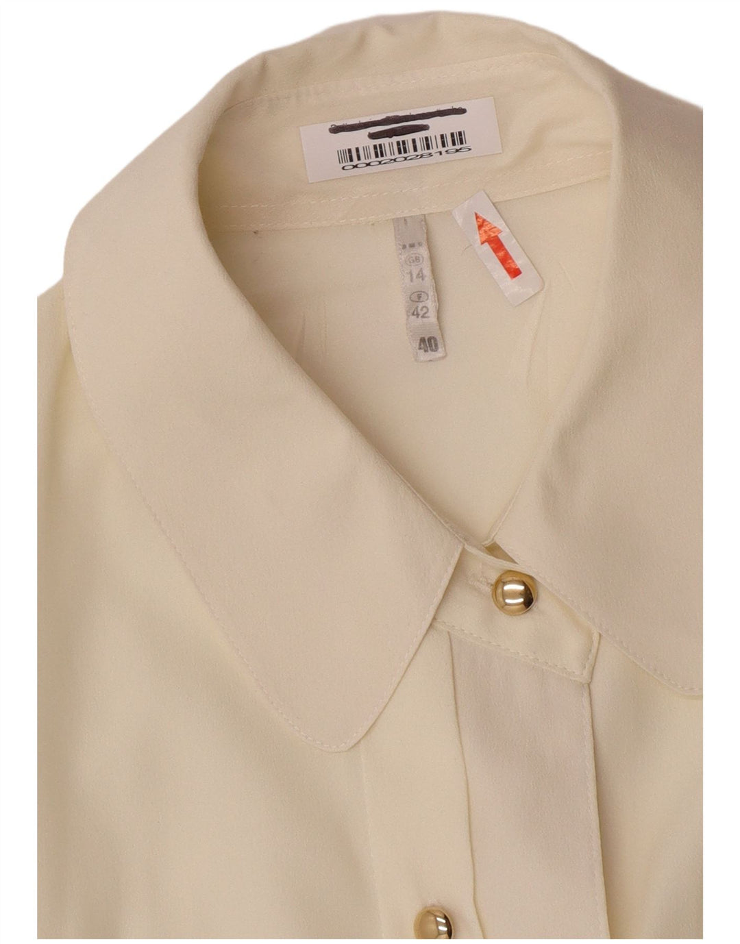 Винтажная женская блузка-рубашка UK 14, средний цвет из белой вискозы