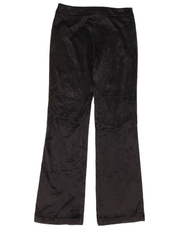 Oasis Womens Velvet Flare Casual Trousers UK 10 Small W28 L31 Black Cotton