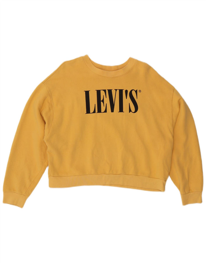 Женский укороченный свитшот с рисунком оверсайз Levi's UK 14, средний желтый цвет