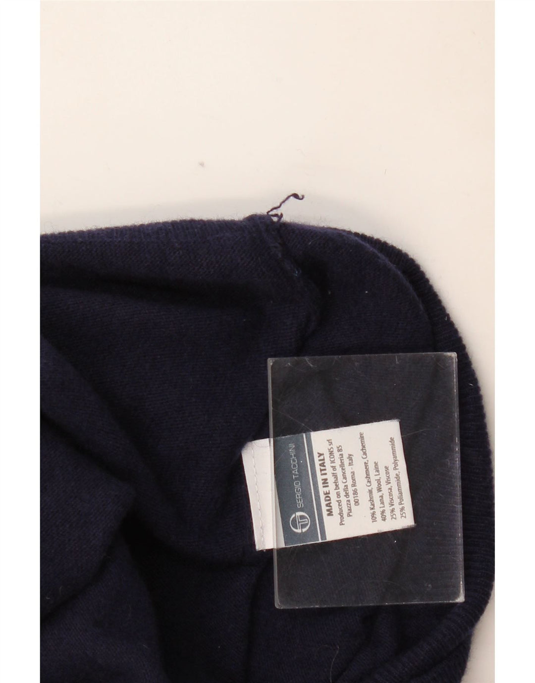 Мужской джемпер с высоким воротником SERGIO TACCHINI, большой темно-синий шерстяной свитер