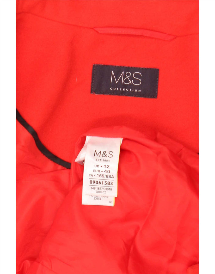 Женское пальто Marks & Spencer UK 12, средний красный полиэстер