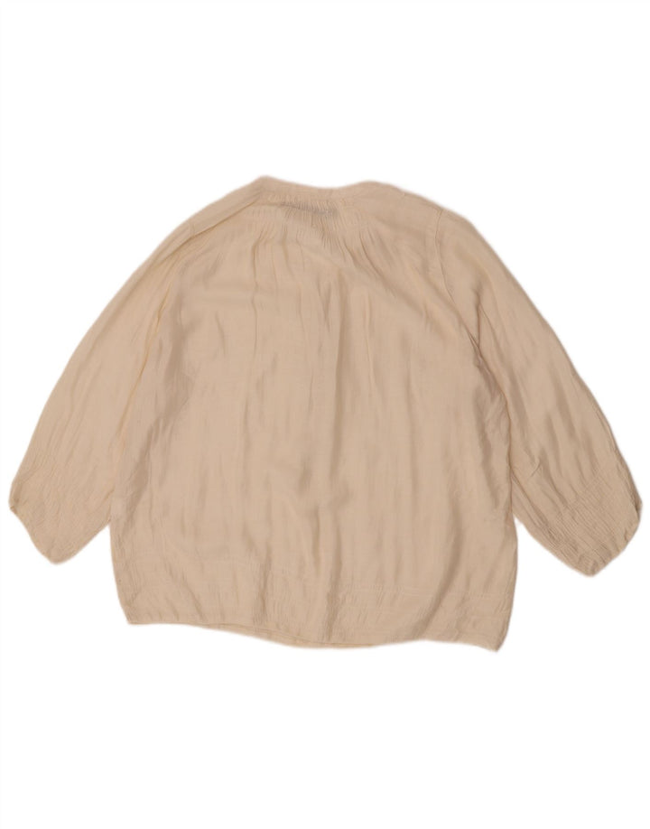 Женская блузка с рукавом 3/4 Zara UK 14 Medium Off White