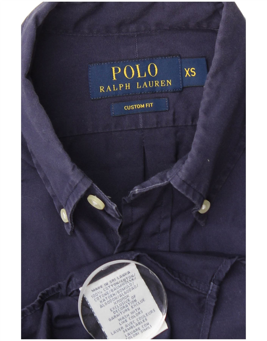 Мужская рубашка индивидуального кроя POLO RALPH LAUREN XS, темно-синяя, хлопок