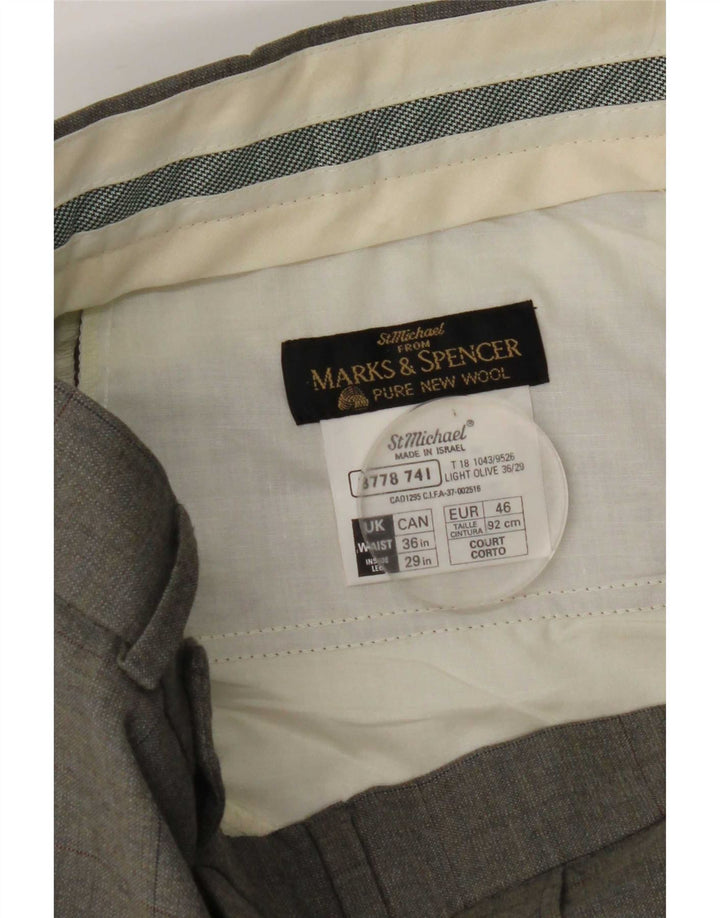 Мужские костюмные брюки Marks & Spencer W36 L29 серые, шерстяные в клетку