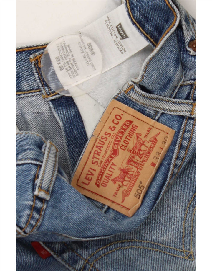 Мужские прямые джинсы Levi's 505 W33 L30 синие, хлопок