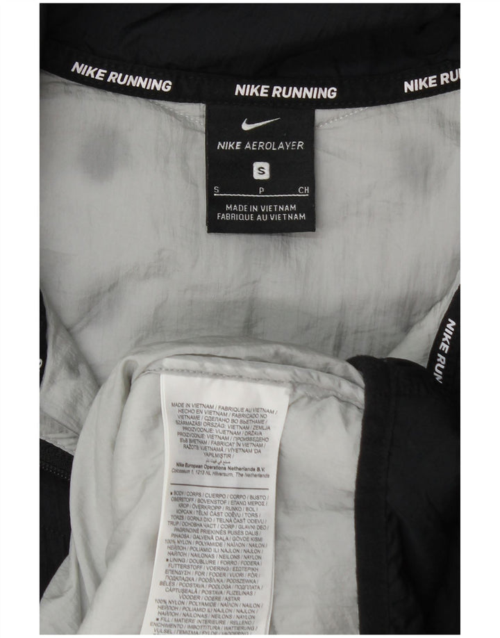 Женская утепленная куртка для бега с капюшоном для бега Nike UK 10, маленькая, черный нейлон