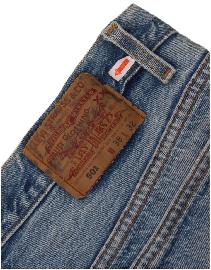 LEVI'S Mens 501 Straight Jeans W38 L26 Blue Cotton