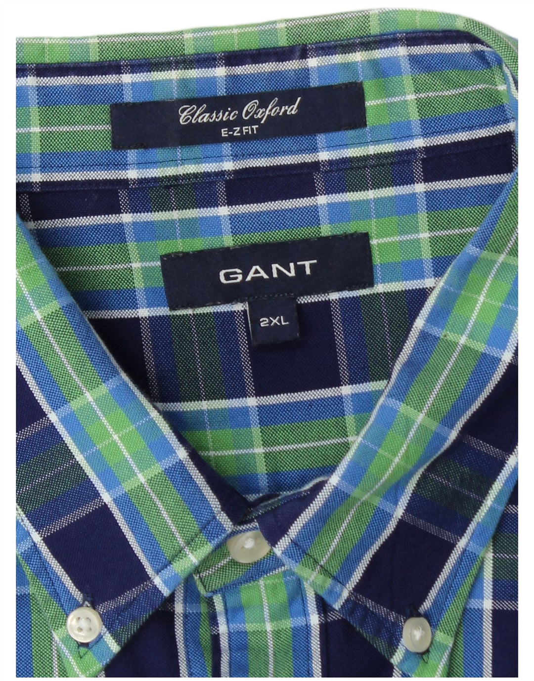 Мужская рубашка классического кроя GANT E-Z Fit 2XL, темно-синяя клетка, хлопок