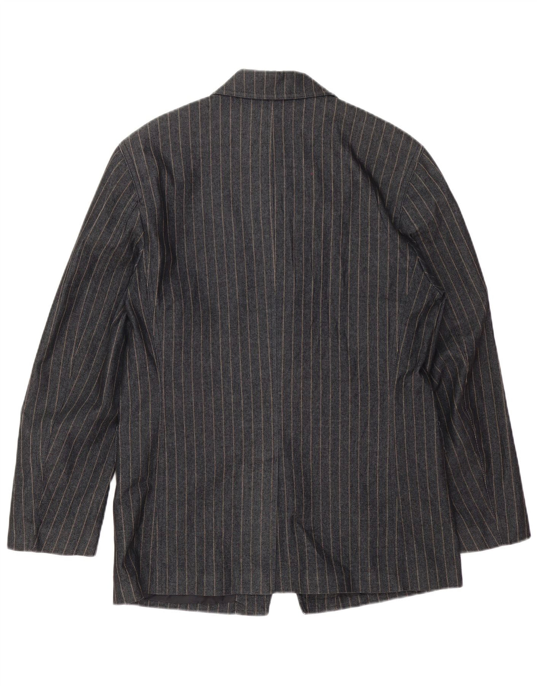 Мужской пиджак Zara UK 38, хлопковый средний серый в полоску