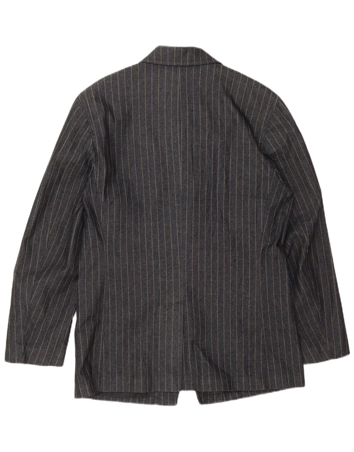 Мужской пиджак Zara UK 38, хлопковый средний серый в полоску