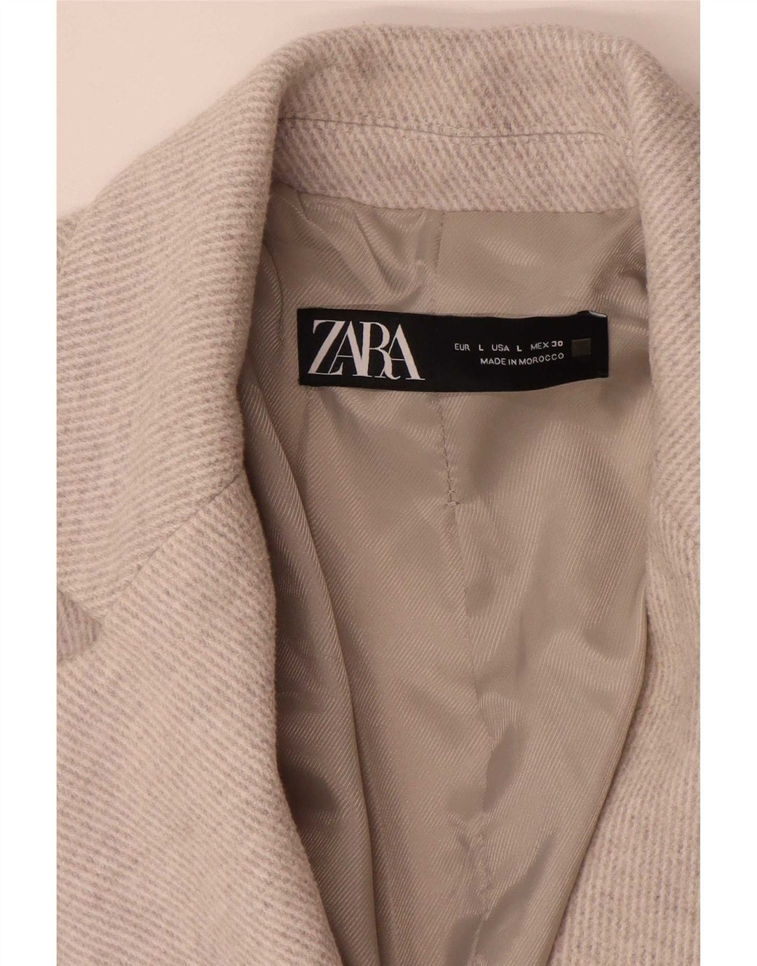 Zara Женское пальто на 1 пуговице UK 14 Большой серый полиэстер