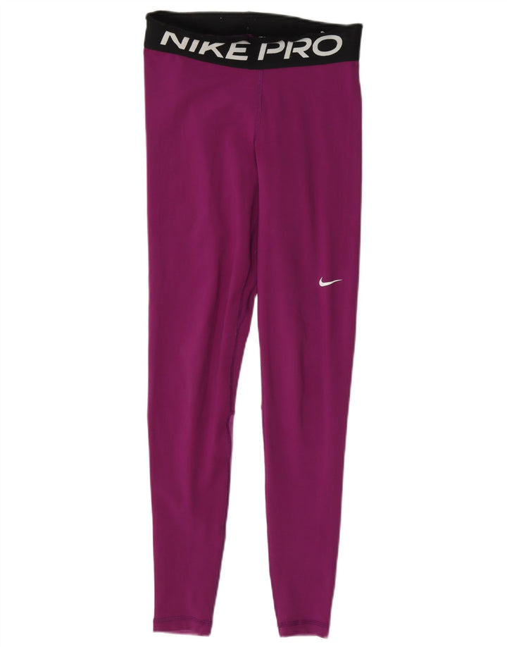 Женские леггинсы с рисунком Nike UK 8, маленькие фиолетовые цвета с цветными блоками